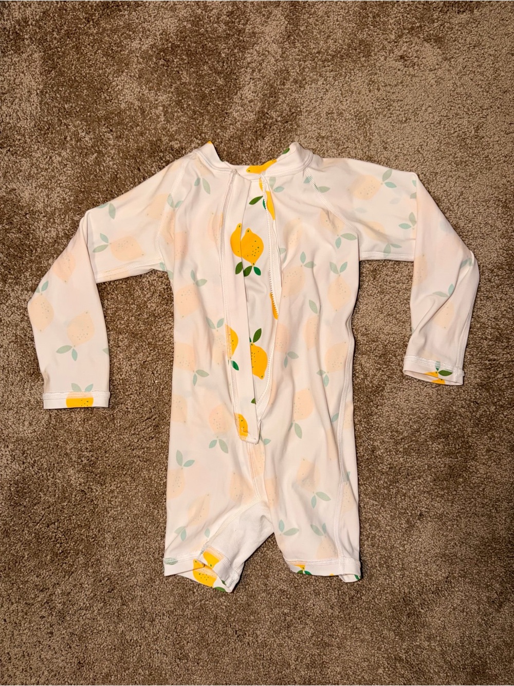 Hanna Andersson Lemon Print Rash Guard Swimsuit One Piece 3T UPF Swim - Picture 5 of 7